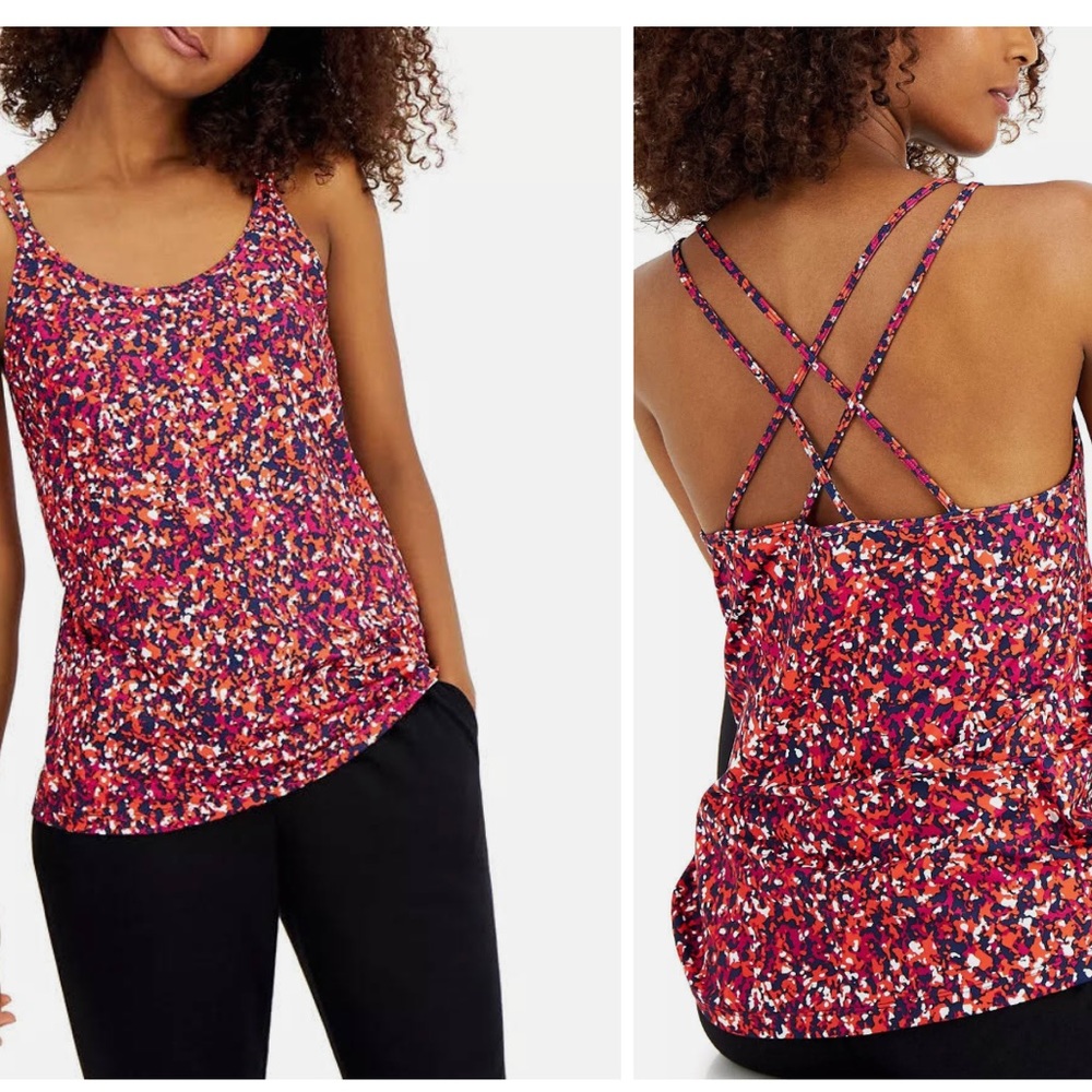 Ideology Women's Speckle Print Visit > Strappy Tank Top